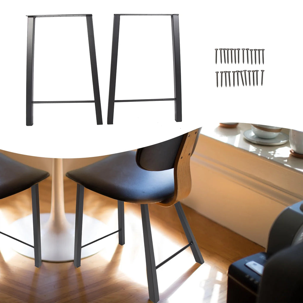 28"H×20"W Metal Table Legs Set of 2 Black H180383