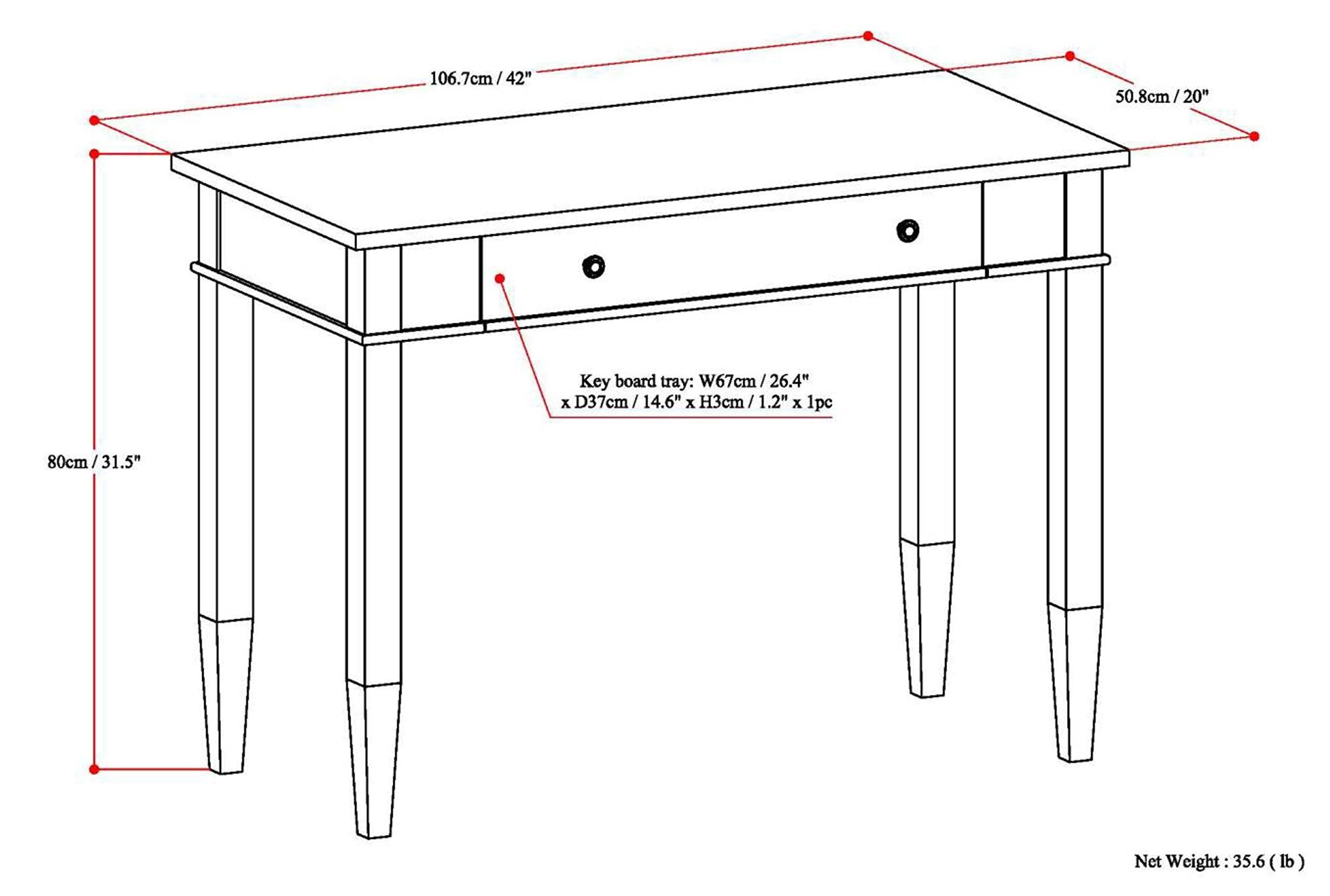 Tobacco Brown Home Office Desk P8265