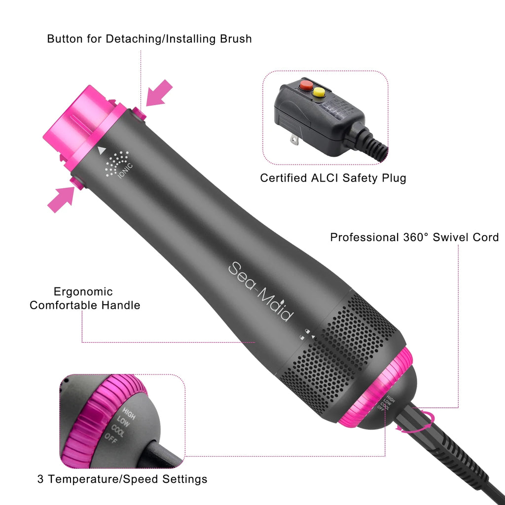 Black 4 in 1 Blow Dryer Brush A726000