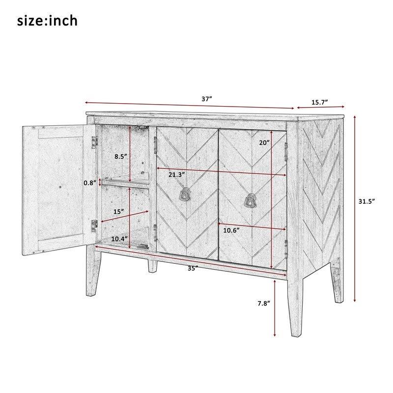 Grey Wooden Accent Storage Cabinet with Adjustable Shelf G92951
