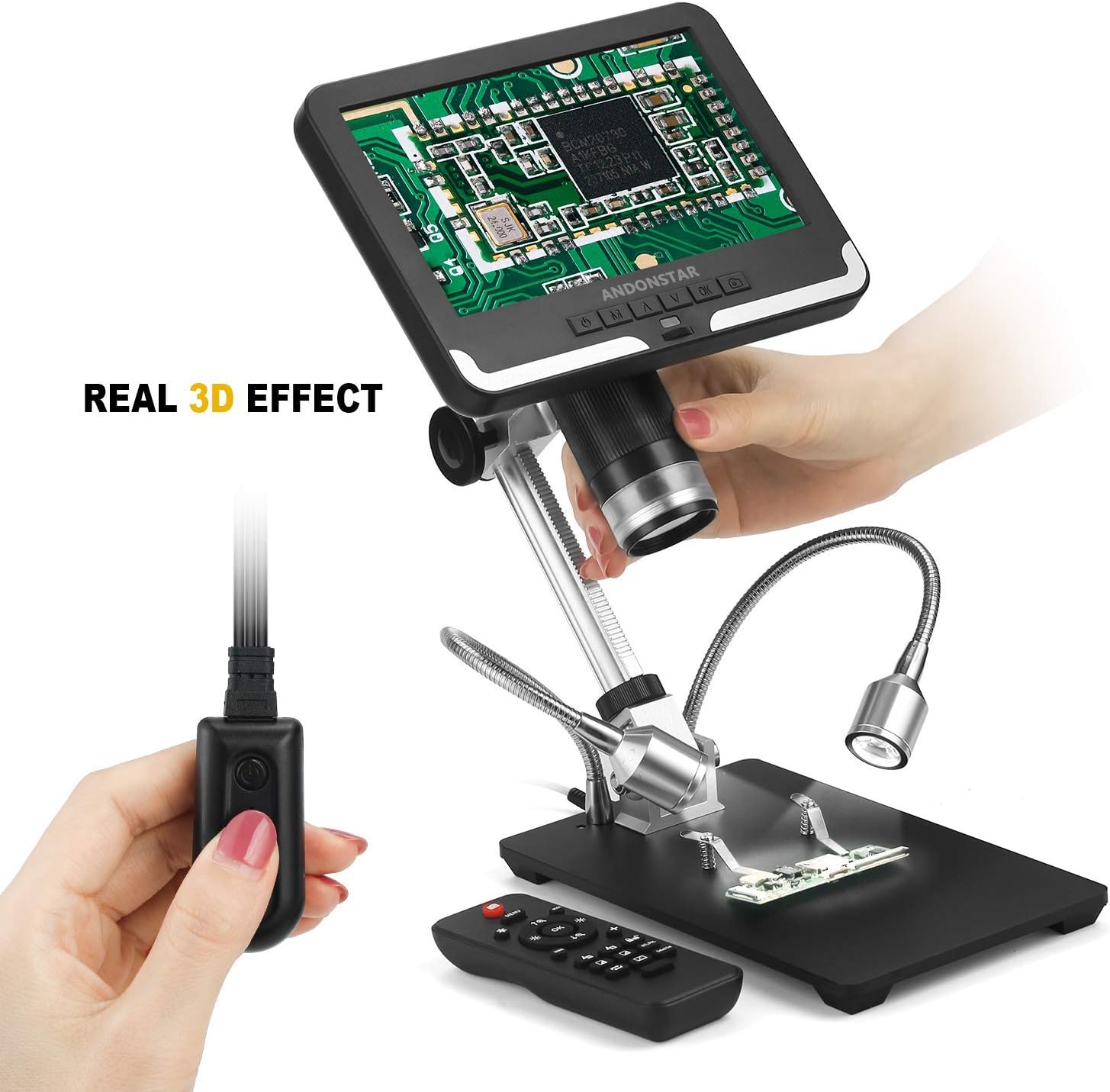 Black 7 inch LCD 1080P Digital Microscope with 200X Magnification C13344