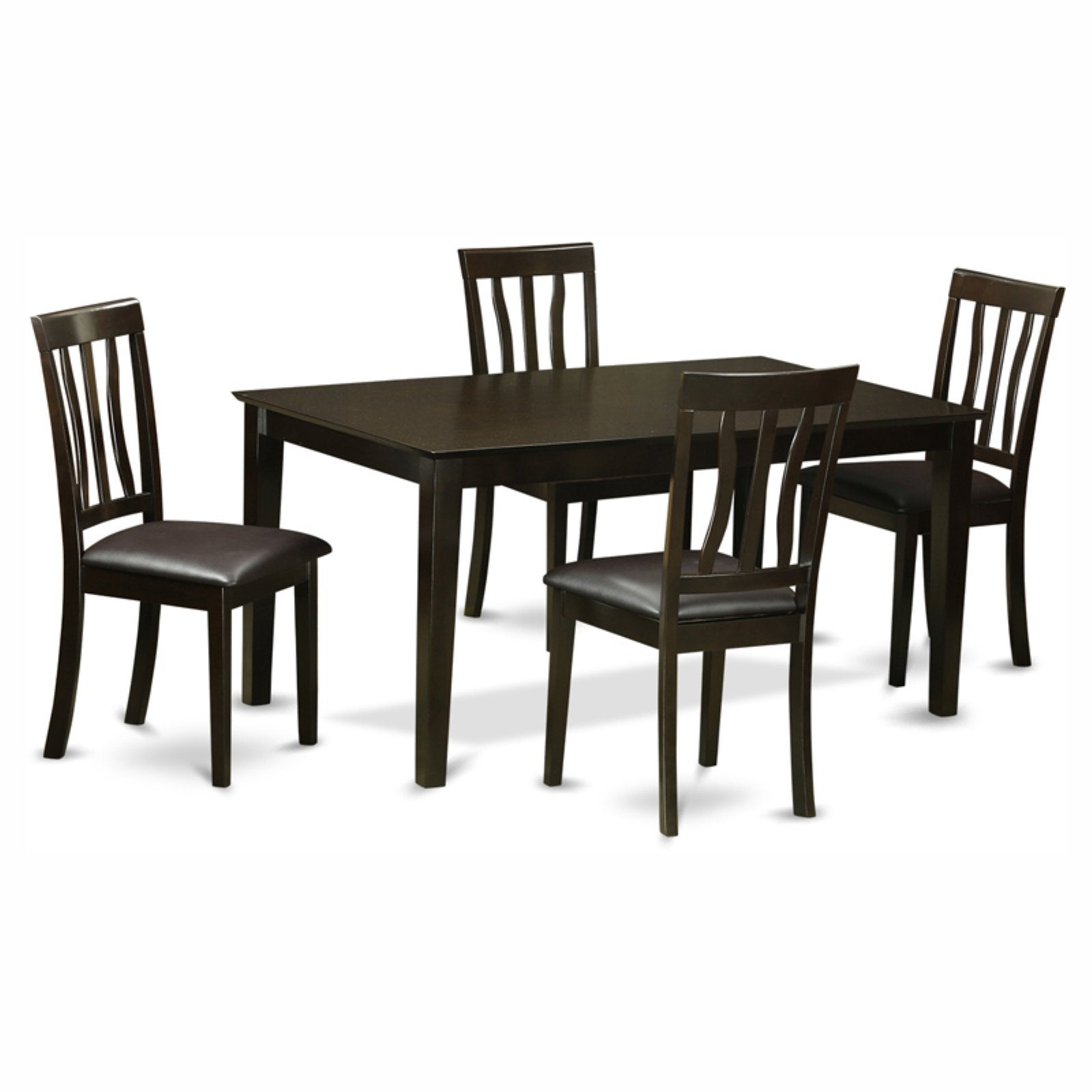 5 Piece Rectangular Dining Table Set with Faux Leather Seat Chairs L2101