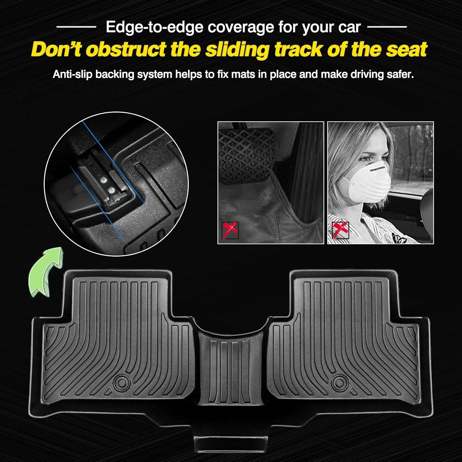 All Weather Floor Liners 1st and 2nd Row Mat Liner Set U2478