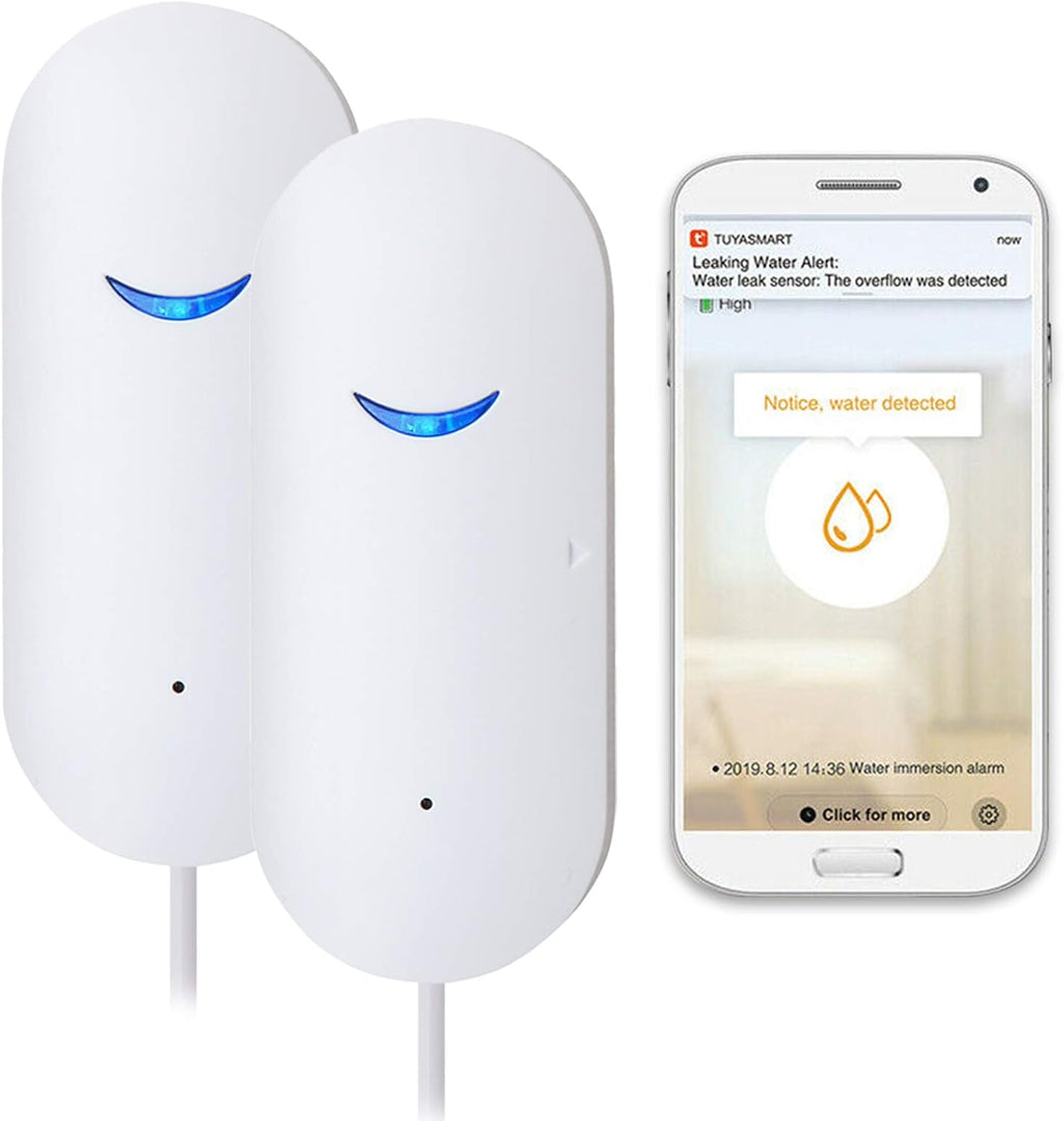 2 Pack WiFi Water Leak Sensor Alarm I294