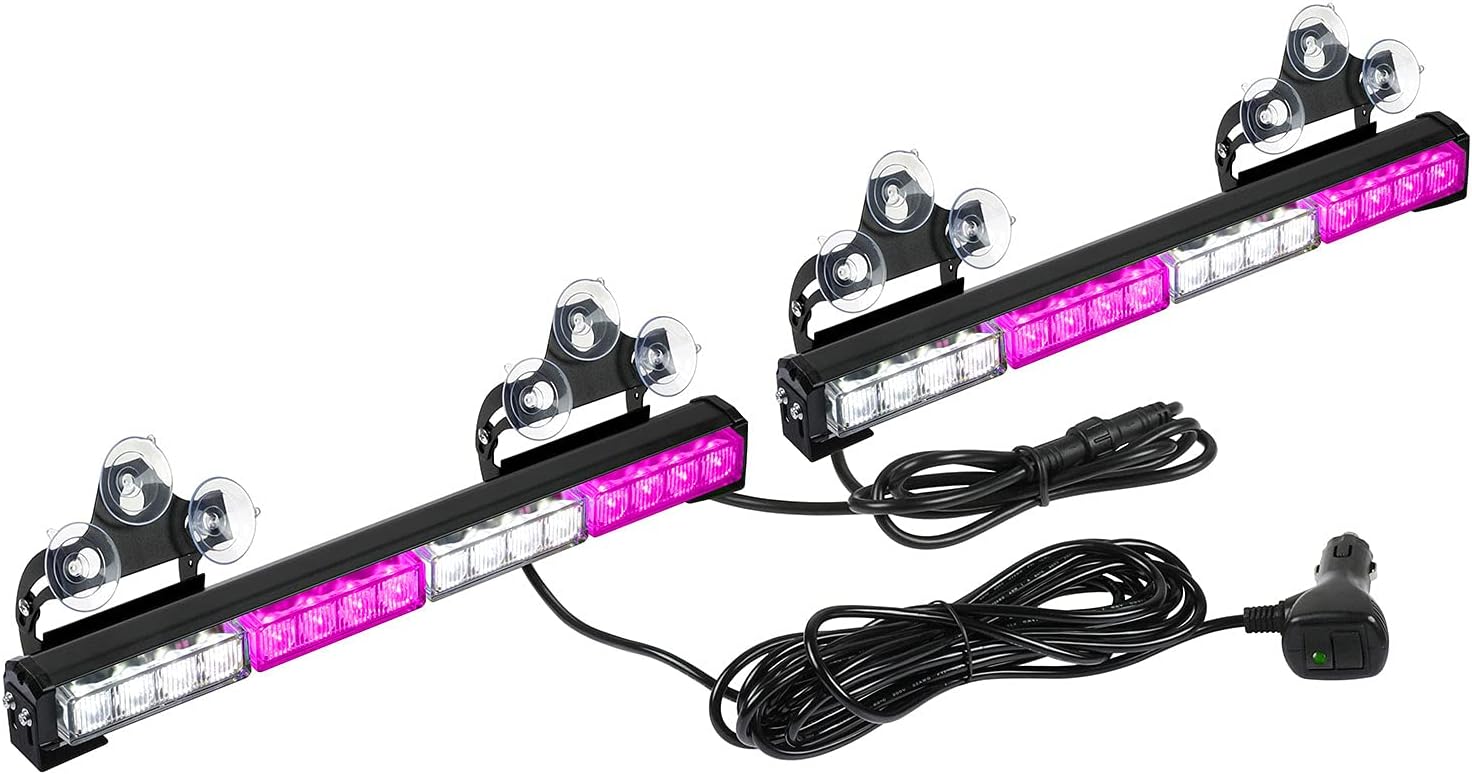 2x16.8 inch 32LED Emergency Flashing LED Traffic Advisor Strobe Light Bar (Red/White) Pack of 2 E688