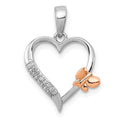 Sterling Silver Butterfly Diamond Heart Pendant T42362