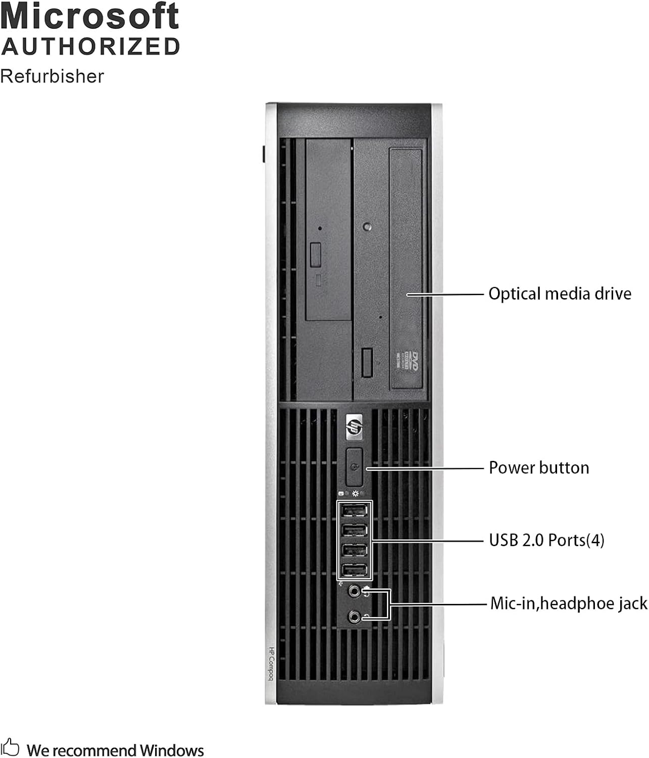 HP Compaq Pro 6305 SFF Desktop PC, AMD A6 5400B, 16G DDR3, 512G SSD, Win 10 Pro 64 Bit C429