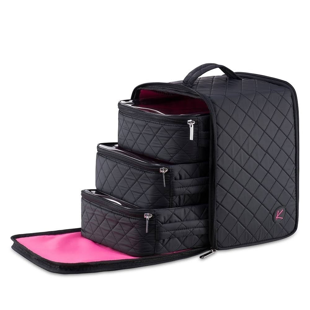 Black Soft-Sided Nail Polish Organizer Case K8406