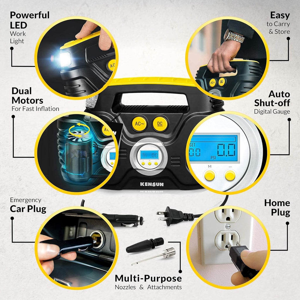 Portable Tire Inflator Air Compressor Pump B9848