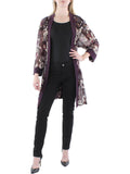 Womens Plus Mesh Floral Duster Blazer I1143
