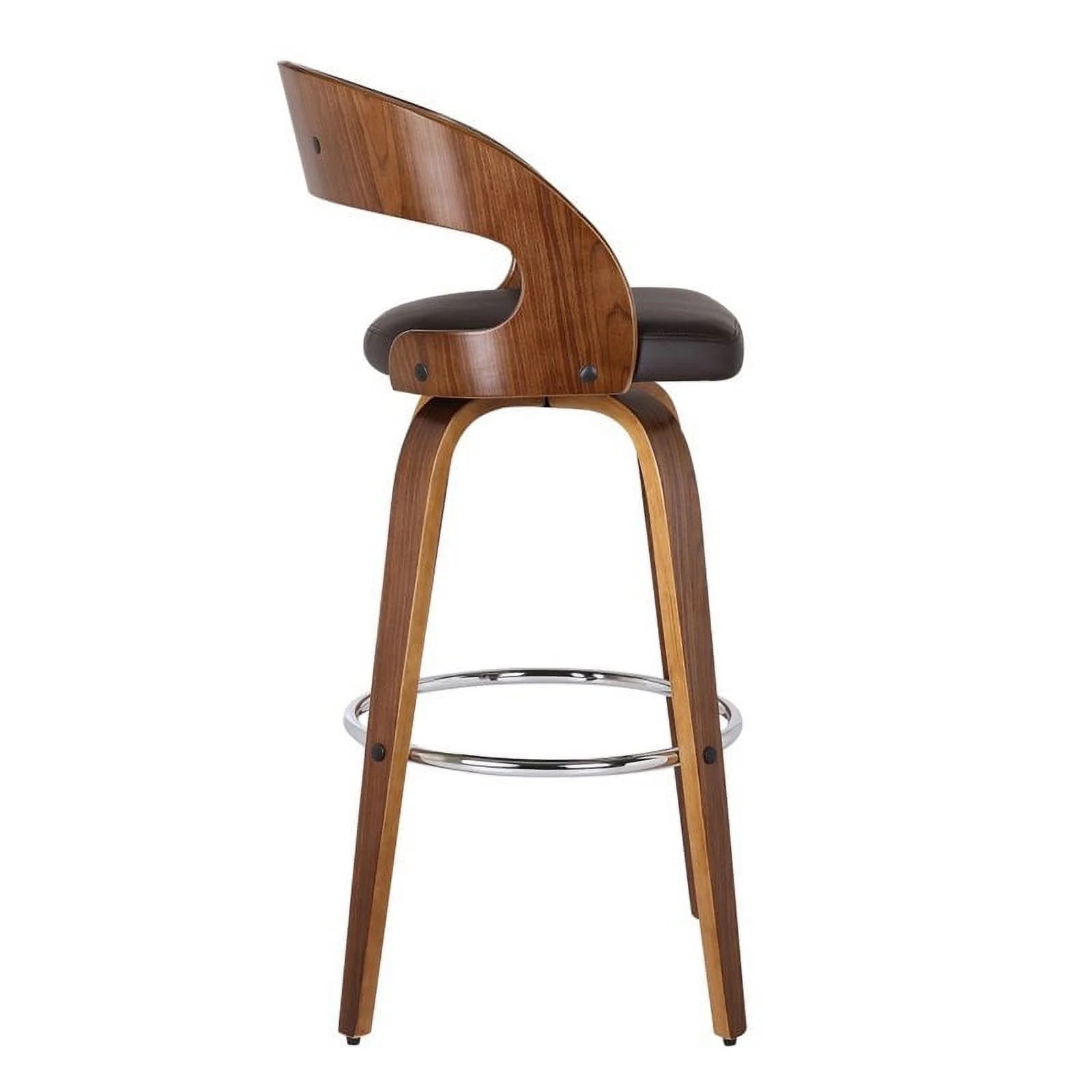 26" Wood/Faux Leather Counter Stool in Brown G146988