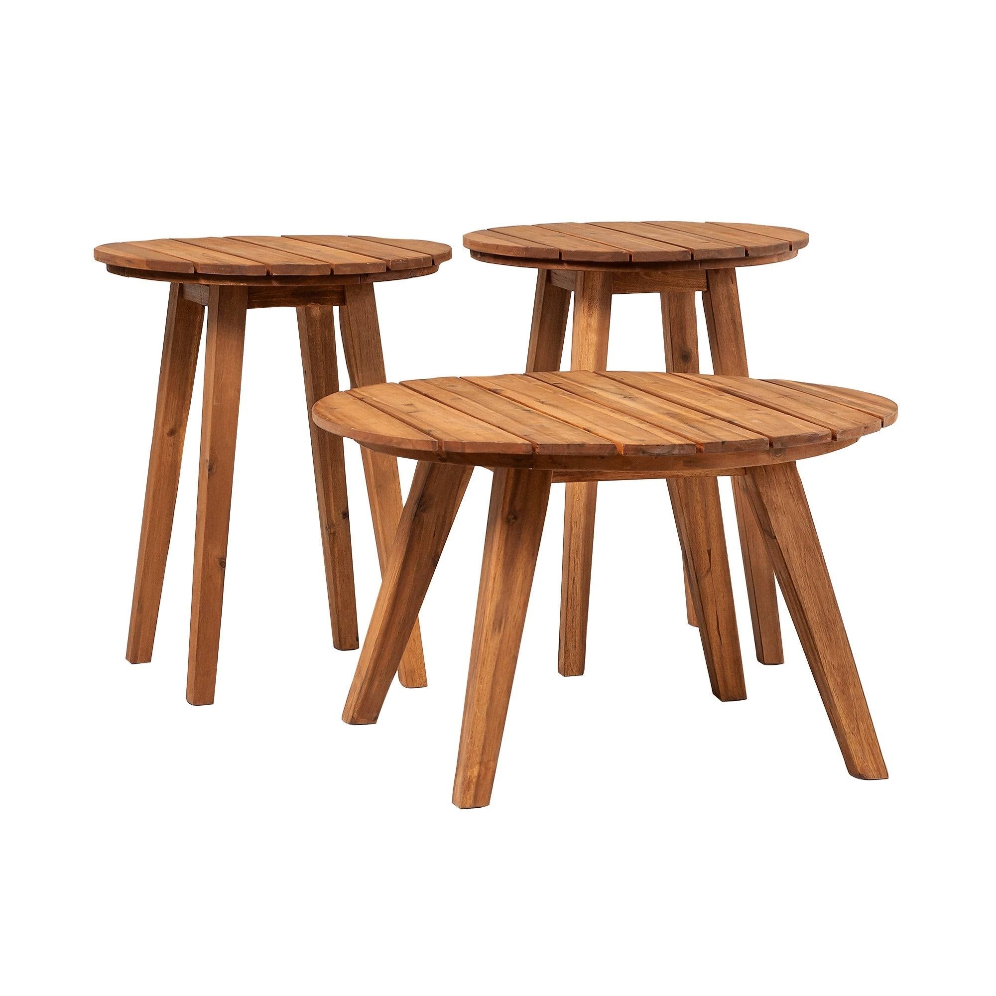 3-Piece Round Acacia Patio Table Set B455417