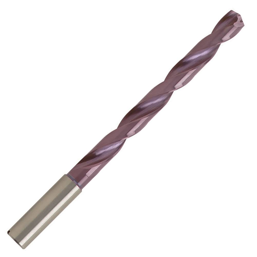 8.1mm Carbide Coolant Fed Drill with Reinforced Straight Shank K404273