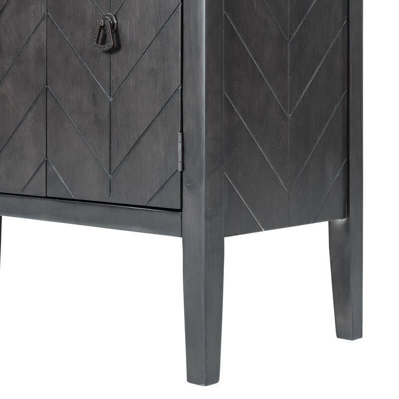 Grey Wooden Accent Storage Cabinet with Adjustable Shelf G92951