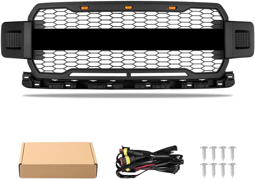 Matte Black Grille with LED Lights Y420