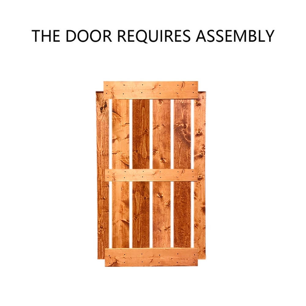 72 in. x 84 in. Solid Pine Wood Double Sliding Barn Door with Hardware Kit F627111