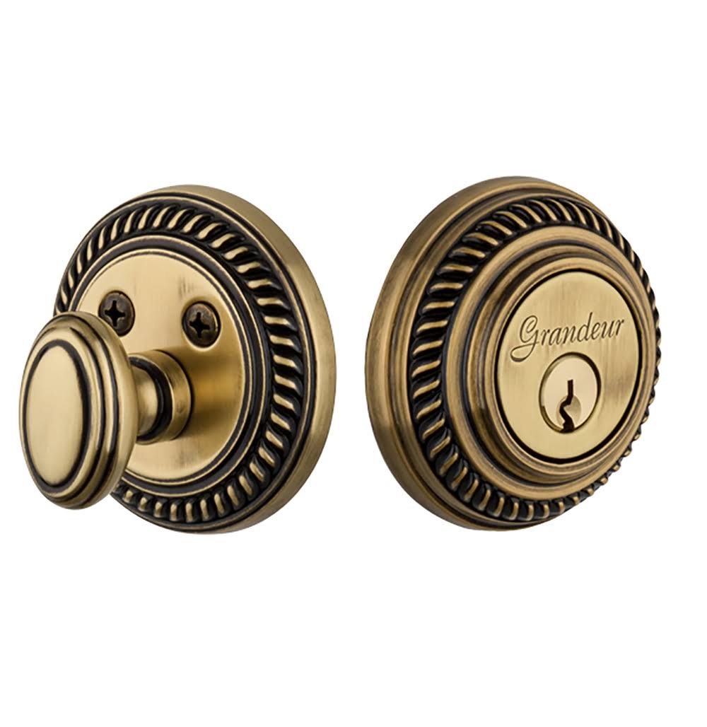 Vintage Brass Single Cylinder Deadbolt J80809