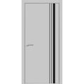 Solid French Door 36 x 84 inches Grey Matte with Frosted Glass Single Regular Panel Frame Trims Handle E25217