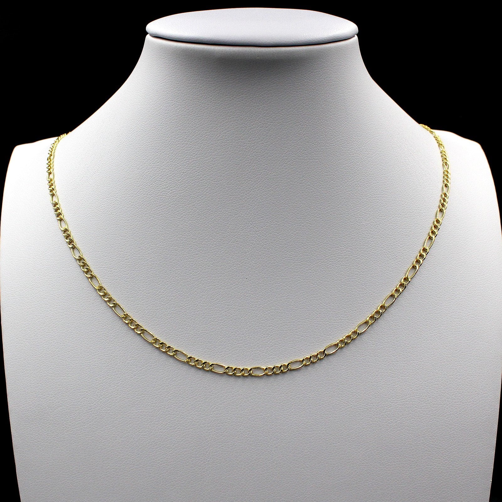 10K Yellow Gold Figaro Link Chain Pendant Necklace N325531