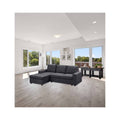 Dark Gray Linen Sofa with Reversible Chaise F3072