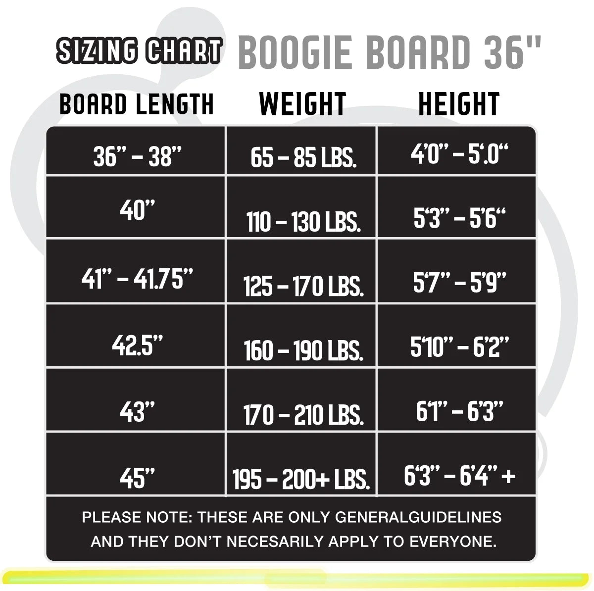 36" XPE Deck HDPE Bottom Body Board with Wrist Leash N838