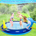 Blue Inflatable Swimming Pool with Dolphin Sprinklers Q4108