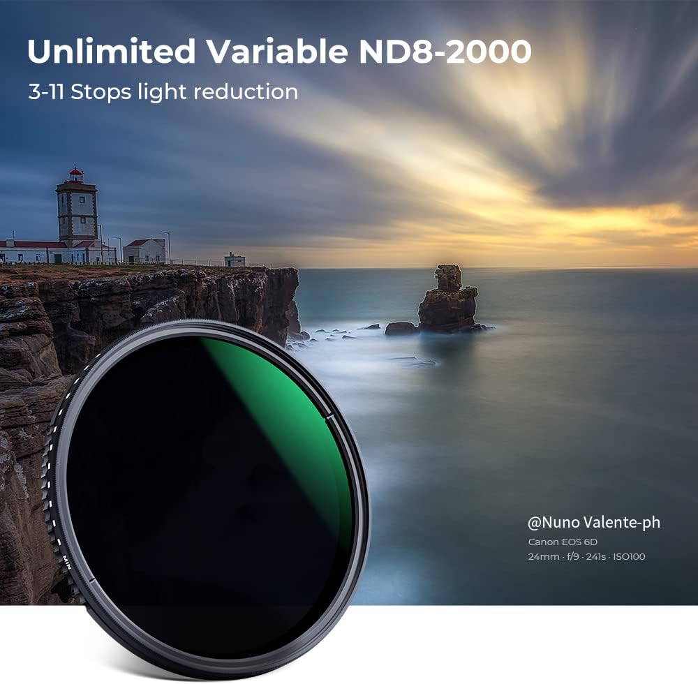 82mm Variable Neutral Density Filter ND8-ND2000 (3-11stop) Adjustable ND Filter, Pack of 2 X4775