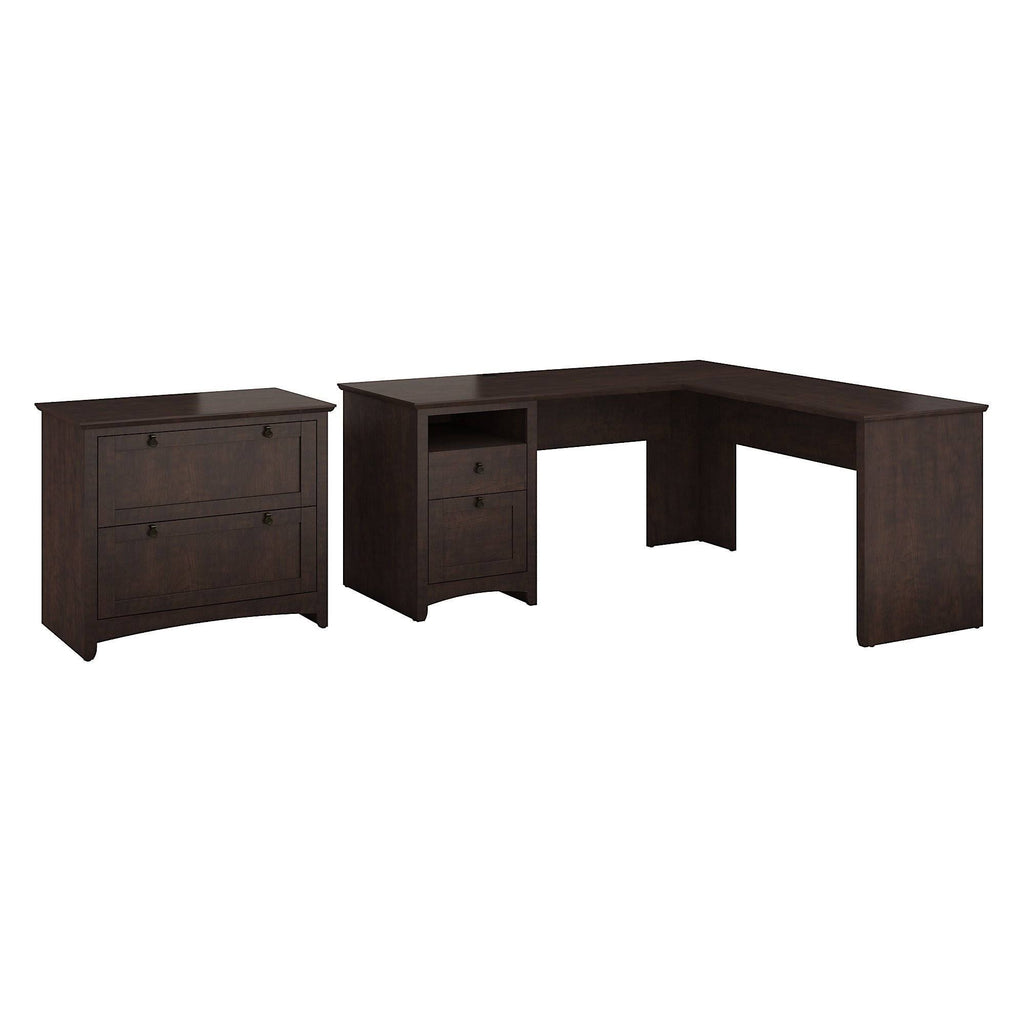 L Shaped Desk with Lateral File Cabinet C198
