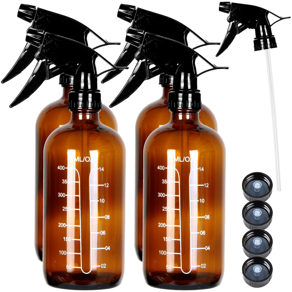 4 Pack Amber Glass Spray Bottles 16 Ounce S856506