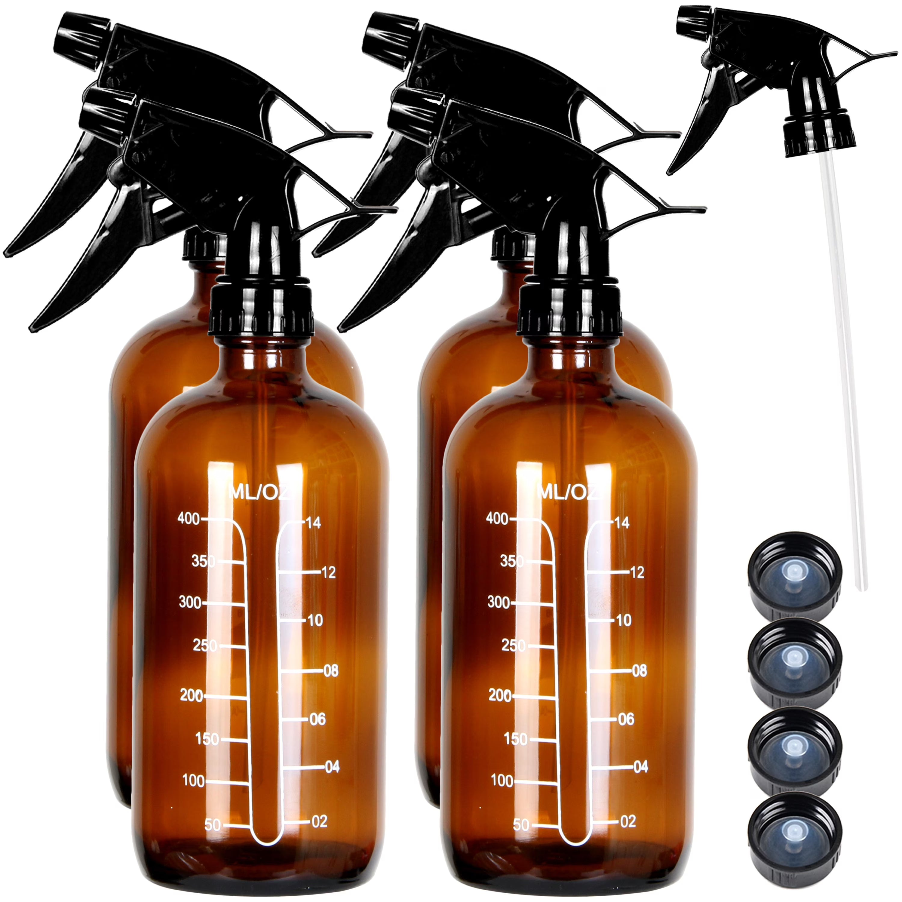 4 Pack Amber Glass Spray Bottles 16 Ounce S856506
