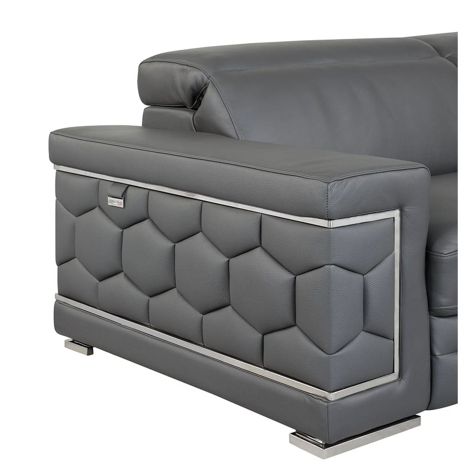 Genuine Italian Leather Loveseat in Gray M21388