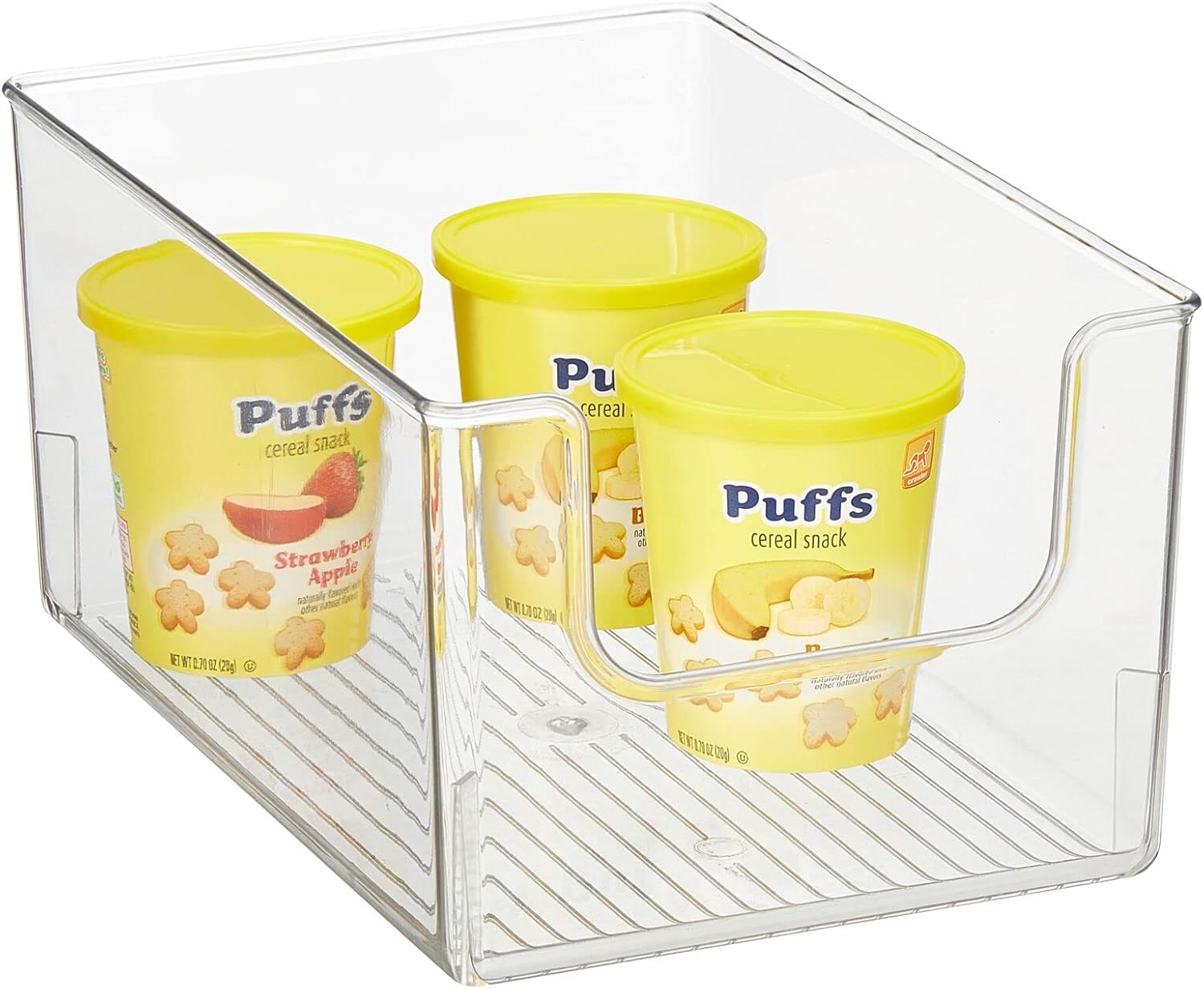 Clear Stackable Plastic Open Front Storage Organizer Bin Basket, 8 Pack H904979