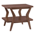 Brown Walnut Wood End Table with Lower Shelf G456176