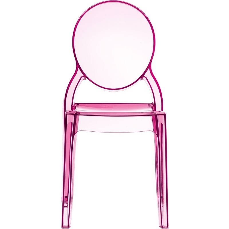 Transparent Pink Polycarbonate Dining Chair, Set of 2 V5696