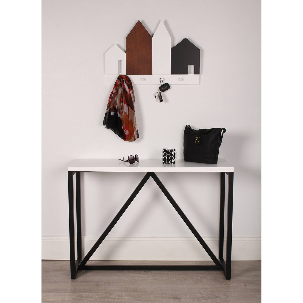 Kinji Wood Console Table Satin Black White A583