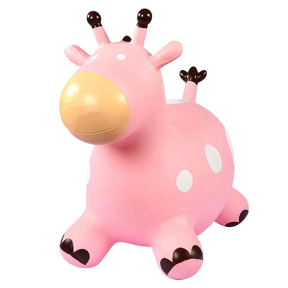 Inflatable Bouncing Horse Outdoor Toy with Air Pump (Pink) F9785