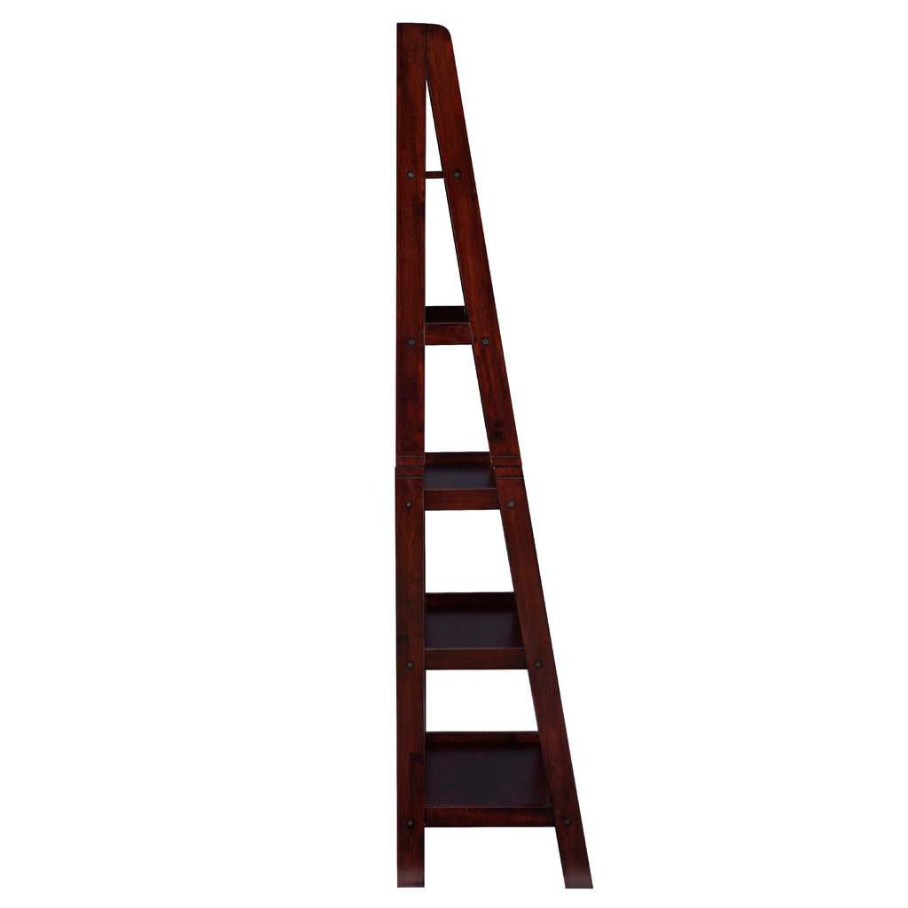 5-Shelf Ladder Bookcase, 72" Height, Espresso Finish N402