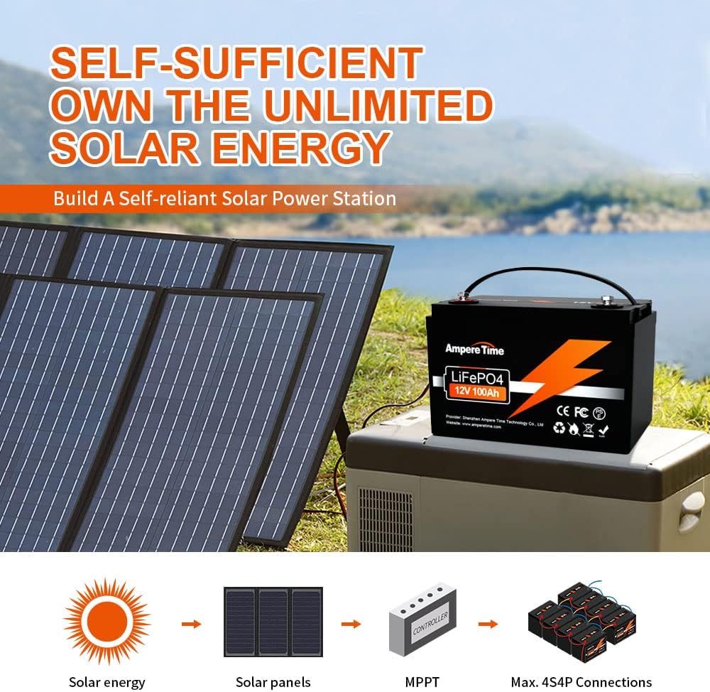 12V 100Ah LiFePO4 Battery with 14.6V 20A Charger, 100A BMS I750212