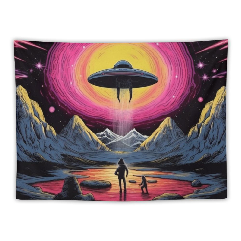 UFO Astronaut Galaxy Space Wall Art Tapestry U674