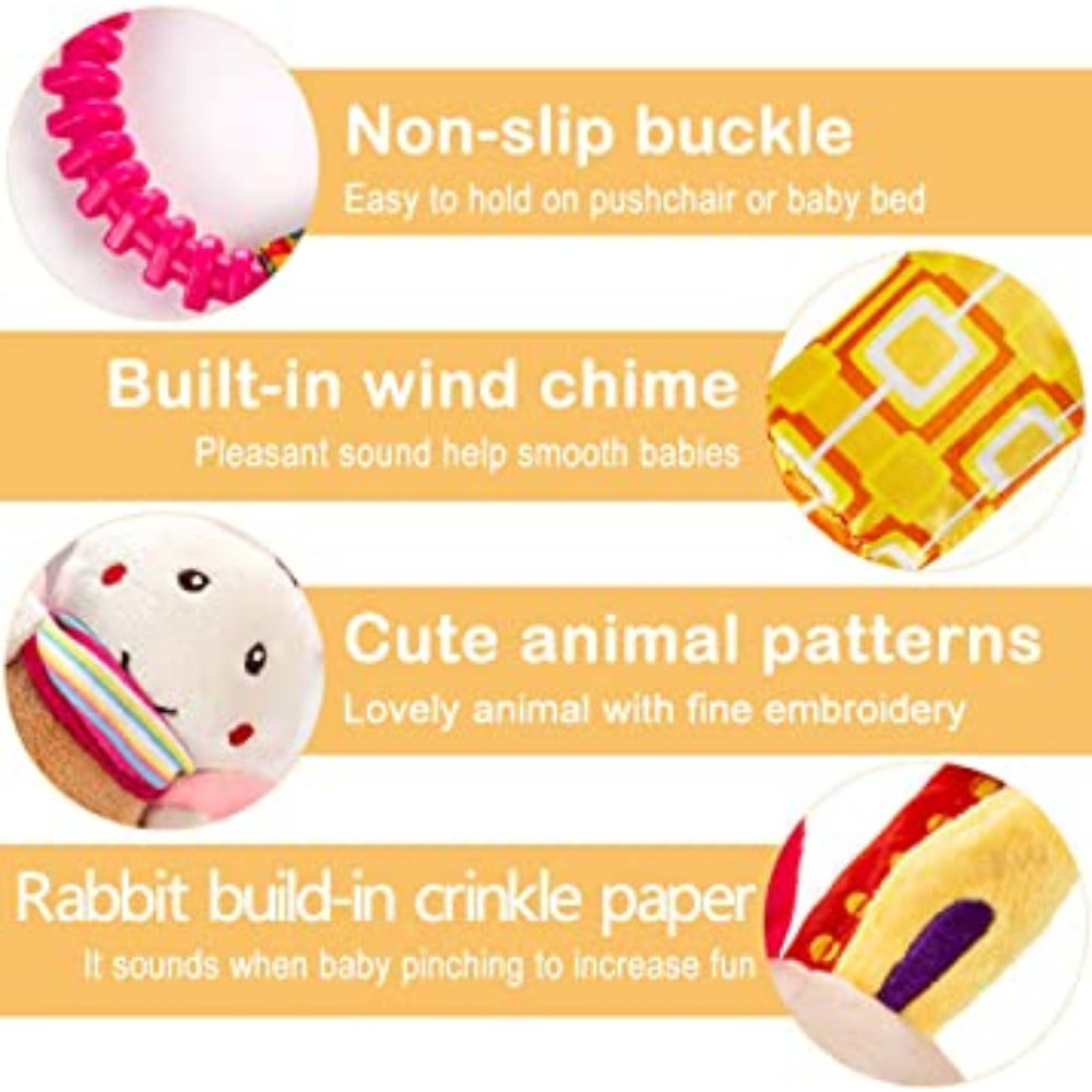 4 Packs Baby Pram Hanging Rattle Toys with Ringing Bell Y842411