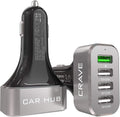 54W 4 Port USB Car Charger, Quick Charge 3.0, Black Pack of 2 J533516