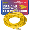 10/3 Extension Cord 75ft, 15A, 125V, Yellow K204