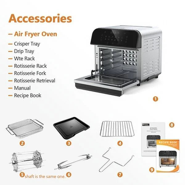 12QT 12-in-1 Air Fryer Convection Oven with Accessories R17676