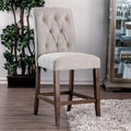 Taupe Chenille Counter Height Chair Set of 2 T4766