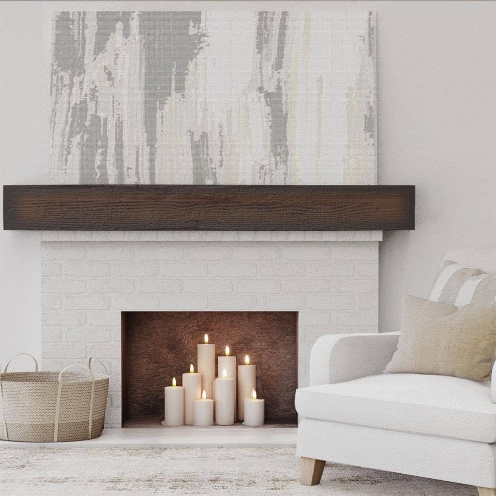 Rough Sawn Faux Wood Fireplace Mantel H510