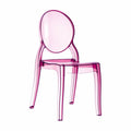 Transparent Pink Polycarbonate Dining Chair, Set of 2 V5696