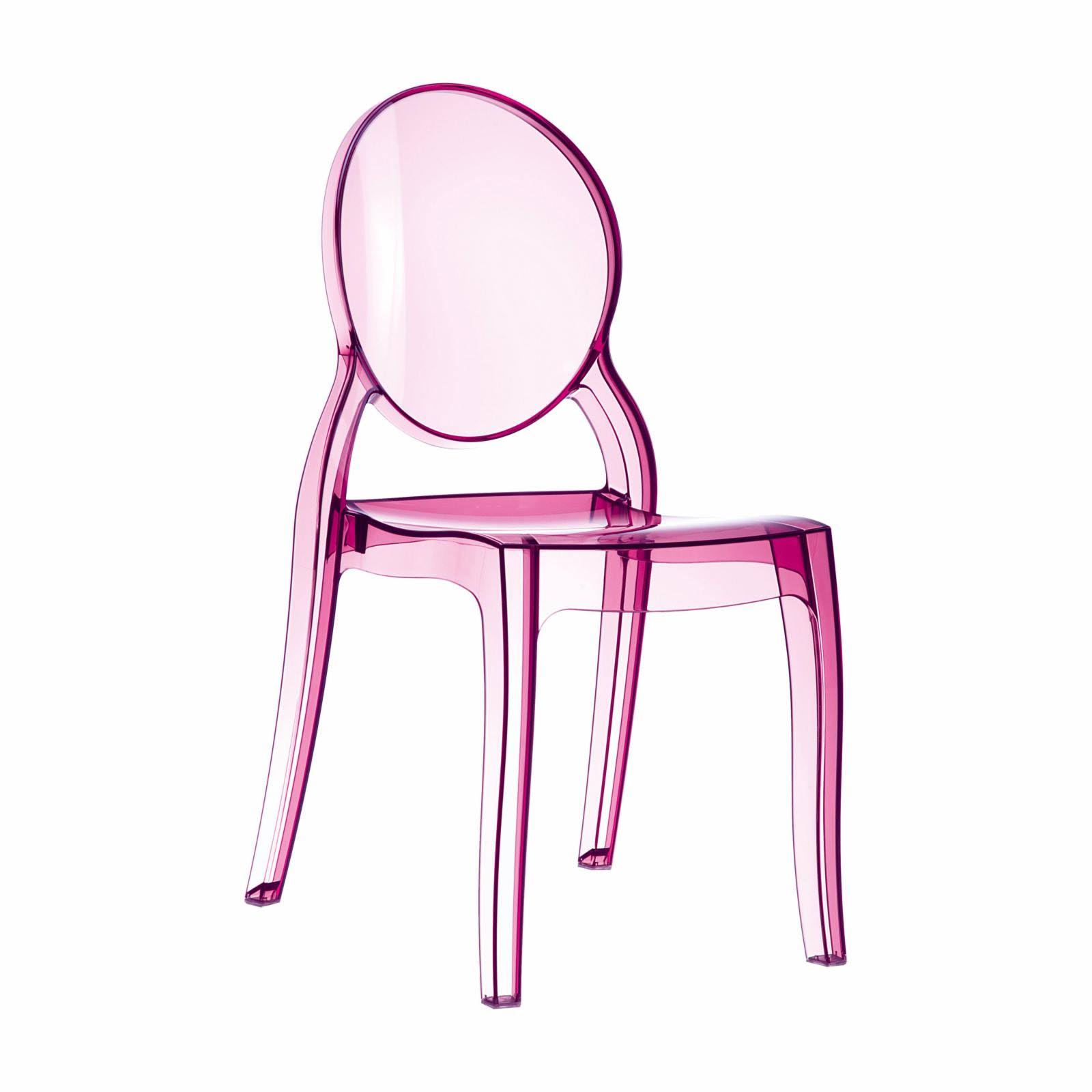 Transparent Pink Polycarbonate Dining Chair, Set of 2 V5696