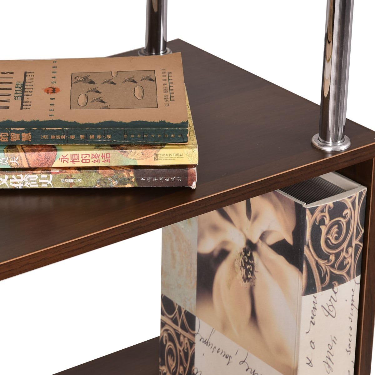 4-Tier Wooden Bookcase Bookshelf Y58698