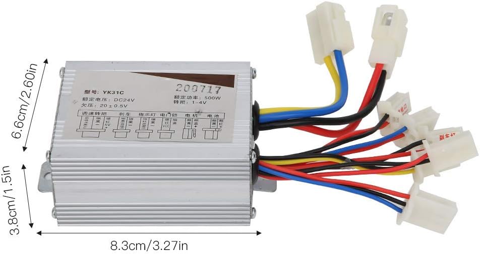 24V 500W Aluminum Alloy & Plastic Brush Controller with LCD Display O753