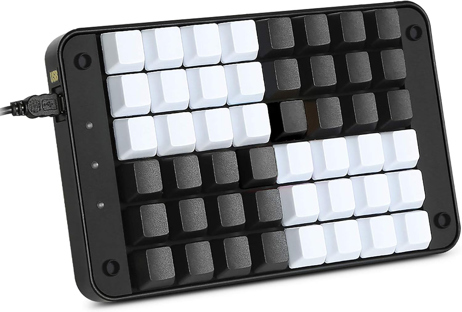 Single-Handed Programmable Mechanical Keyboard with Cherry MX Red Switch, 48 Programmable Keys, 8 Macro Keys, PBT Keycaps S13713